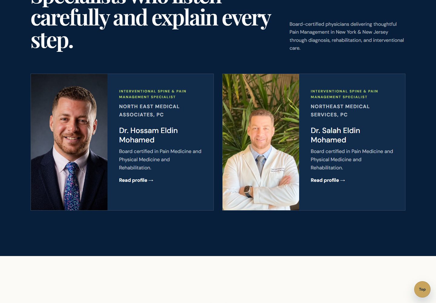 Northeast Medical physicians and treatments